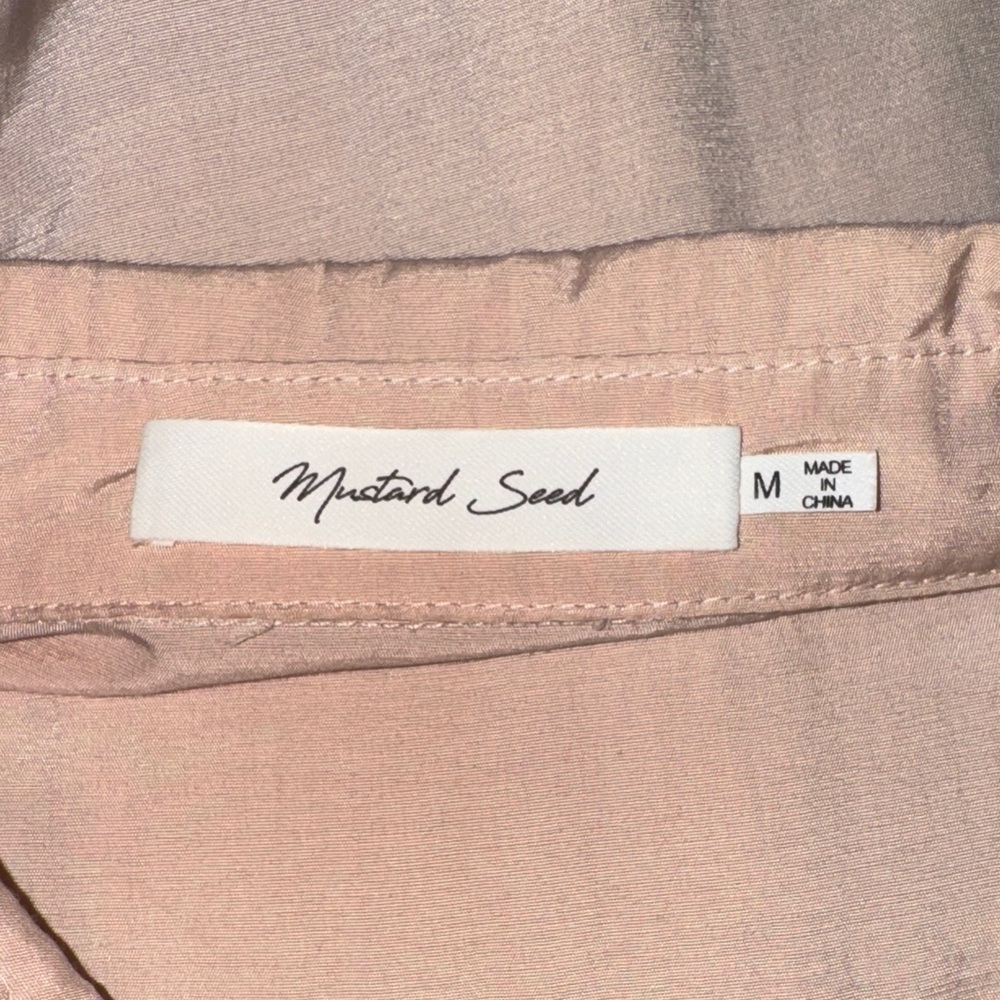 Mustard Seed Women's Pink Button-Up Blouse Size Medium - Picture 7 of 9